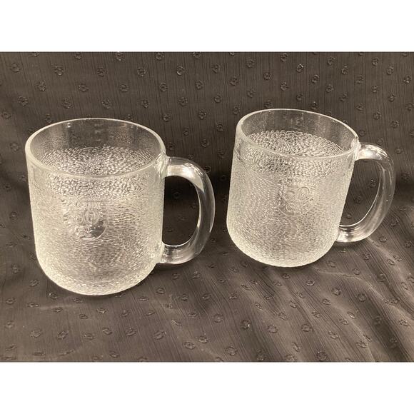 Iittala Krouvi 50 cl Oiva Troika Finland Beer Mug Textured Glass Set of 2 *Read* - Picture 3 of 10